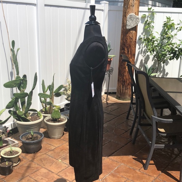 Nwt Calvin Klein black suede sheath dress size 2 - Picture 3 of 7